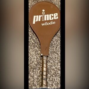 Wooden Tennis Racket with Brown Cover